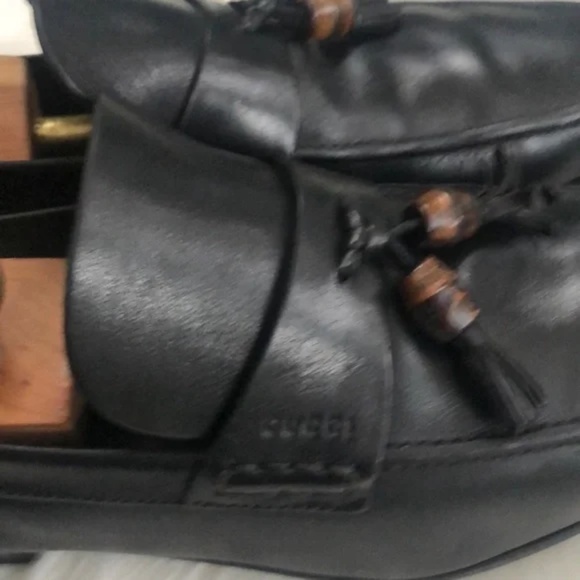 Gucci Men's Black Leather Loafers Size 12 - Picture 8 of 10